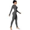 imageSunzel Long Sleeve Jumpsuits for Women Ribbed One Piece Casual Yoga Workout Zip Front Bodycon Legging Fit ampamp ThumbholeGray