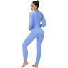 imageSunzel Long Sleeve Jumpsuits for Women Ribbed One Piece Casual Yoga Workout Zip Front Bodycon Legging Fit ampamp ThumbholeLight Blue