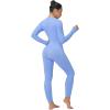 imageSunzel Long Sleeve Jumpsuits for Women Ribbed One Piece Casual Yoga Workout Zip Front Bodycon Legging Fit ampamp ThumbholeLight Blue