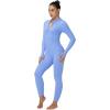 imageSunzel Long Sleeve Jumpsuits for Women Ribbed One Piece Casual Yoga Workout Zip Front Bodycon Legging Fit ampamp ThumbholeLight Blue