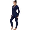 imageSunzel Long Sleeve Jumpsuits for Women Ribbed One Piece Casual Yoga Workout Zip Front Bodycon Legging Fit ampamp ThumbholeNavy Blue