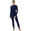 imageSunzel Long Sleeve Jumpsuits for Women Ribbed One Piece Casual Yoga Workout Zip Front Bodycon Legging Fit ampamp ThumbholeNavy Blue