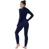 imageSunzel Long Sleeve Jumpsuits for Women Ribbed One Piece Casual Yoga Workout Zip Front Bodycon Legging Fit ampamp ThumbholeNavy Blue