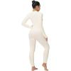 imageSunzel Long Sleeve Jumpsuits for Women Ribbed One Piece Casual Yoga Workout Zip Front Bodycon Legging Fit ampamp ThumbholeOffwhite