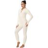 imageSunzel Long Sleeve Jumpsuits for Women Ribbed One Piece Casual Yoga Workout Zip Front Bodycon Legging Fit ampamp ThumbholeOffwhite