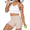 imageSunzel No Front Seam Biker Shorts for Women with Pockets Yoga Workout Gym Bike Shorts with Tummy ControlBeige
