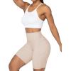 imageSunzel No Front Seam Biker Shorts for Women with Pockets Yoga Workout Gym Bike Shorts with Tummy ControlBeige