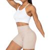 imageSunzel No Front Seam Biker Shorts for Women with Pockets Yoga Workout Gym Bike Shorts with Tummy ControlBeige