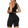imageSunzel No Front Seam Biker Shorts for Women with Pockets Yoga Workout Gym Bike Shorts with Tummy ControlBlack