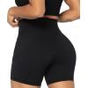 imageSunzel No Front Seam Biker Shorts for Women with Pockets Yoga Workout Gym Bike Shorts with Tummy ControlBlack