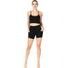 imageSunzel No Front Seam Biker Shorts for Women with Pockets Yoga Workout Gym Bike Shorts with Tummy ControlBlack