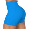 imageSunzel No Front Seam Biker Shorts for Women with Pockets Yoga Workout Gym Bike Shorts with Tummy ControlBlackblue 2 Pack