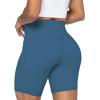 imageSunzel No Front Seam Biker Shorts for Women with Pockets Yoga Workout Gym Bike Shorts with Tummy ControlBlue Gray