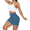 imageSunzel No Front Seam Biker Shorts for Women with Pockets Yoga Workout Gym Bike Shorts with Tummy ControlBlue Gray