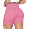 imageSunzel No Front Seam Biker Shorts for Women with Pockets Yoga Workout Gym Bike Shorts with Tummy ControlBubblegum Pink