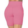imageSunzel No Front Seam Biker Shorts for Women with Pockets Yoga Workout Gym Bike Shorts with Tummy ControlBubblegum Pink