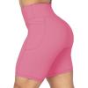 imageSunzel No Front Seam Biker Shorts for Women with Pockets Yoga Workout Gym Bike Shorts with Tummy ControlBubblegum Pink