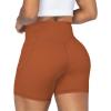 imageSunzel No Front Seam Biker Shorts for Women with Pockets Yoga Workout Gym Bike Shorts with Tummy ControlCaramel Cafe