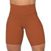 imageSunzel No Front Seam Biker Shorts for Women with Pockets Yoga Workout Gym Bike Shorts with Tummy ControlCaramel Cafe
