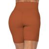 imageSunzel No Front Seam Biker Shorts for Women with Pockets Yoga Workout Gym Bike Shorts with Tummy ControlCaramel Cafe