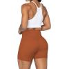 imageSunzel No Front Seam Biker Shorts for Women with Pockets Yoga Workout Gym Bike Shorts with Tummy ControlCaramel Cafe