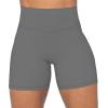 imageSunzel No Front Seam Biker Shorts for Women with Pockets Yoga Workout Gym Bike Shorts with Tummy ControlCharcoal Grey