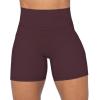 imageSunzel No Front Seam Biker Shorts for Women with Pockets Yoga Workout Gym Bike Shorts with Tummy ControlChocolate