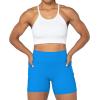 imageSunzel No Front Seam Biker Shorts for Women with Pockets Yoga Workout Gym Bike Shorts with Tummy ControlClassic Blue
