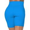 imageSunzel No Front Seam Biker Shorts for Women with Pockets Yoga Workout Gym Bike Shorts with Tummy ControlClassic Blue