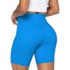 imageSunzel No Front Seam Biker Shorts for Women with Pockets Yoga Workout Gym Bike Shorts with Tummy ControlClassic Blue