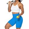 imageSunzel No Front Seam Biker Shorts for Women with Pockets Yoga Workout Gym Bike Shorts with Tummy ControlClassic Blue