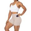 imageSunzel No Front Seam Biker Shorts for Women with Pockets Yoga Workout Gym Bike Shorts with Tummy ControlCreamy Skin