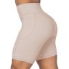 imageSunzel No Front Seam Biker Shorts for Women with Pockets Yoga Workout Gym Bike Shorts with Tummy ControlCreamy Skin