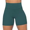 imageSunzel No Front Seam Biker Shorts for Women with Pockets Yoga Workout Gym Bike Shorts with Tummy ControlForest Green