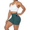 imageSunzel No Front Seam Biker Shorts for Women with Pockets Yoga Workout Gym Bike Shorts with Tummy ControlForest Green