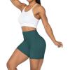 imageSunzel No Front Seam Biker Shorts for Women with Pockets Yoga Workout Gym Bike Shorts with Tummy ControlForest Green