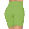 imageSunzel No Front Seam Biker Shorts for Women with Pockets Yoga Workout Gym Bike Shorts with Tummy ControlGreenery Green