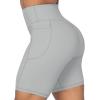 imageSunzel No Front Seam Biker Shorts for Women with Pockets Yoga Workout Gym Bike Shorts with Tummy ControlGrey