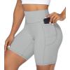 imageSunzel No Front Seam Biker Shorts for Women with Pockets Yoga Workout Gym Bike Shorts with Tummy ControlGrey