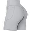 imageSunzel No Front Seam Biker Shorts for Women with Pockets Yoga Workout Gym Bike Shorts with Tummy ControlGrey