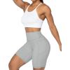 imageSunzel No Front Seam Biker Shorts for Women with Pockets Yoga Workout Gym Bike Shorts with Tummy ControlGrey