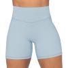 imageSunzel No Front Seam Biker Shorts for Women with Pockets Yoga Workout Gym Bike Shorts with Tummy ControlLight Blue