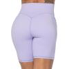imageSunzel No Front Seam Biker Shorts for Women with Pockets Yoga Workout Gym Bike Shorts with Tummy ControlLilac