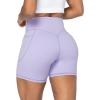 imageSunzel No Front Seam Biker Shorts for Women with Pockets Yoga Workout Gym Bike Shorts with Tummy ControlLilac