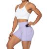 imageSunzel No Front Seam Biker Shorts for Women with Pockets Yoga Workout Gym Bike Shorts with Tummy ControlLilac