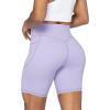 imageSunzel No Front Seam Biker Shorts for Women with Pockets Yoga Workout Gym Bike Shorts with Tummy ControlLilac
