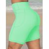 imageSunzel No Front Seam Biker Shorts for Women with Pockets Yoga Workout Gym Bike Shorts with Tummy ControlMint