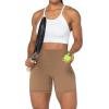 imageSunzel No Front Seam Biker Shorts for Women with Pockets Yoga Workout Gym Bike Shorts with Tummy ControlMocha