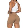 imageSunzel No Front Seam Biker Shorts for Women with Pockets Yoga Workout Gym Bike Shorts with Tummy ControlMocha