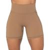 imageSunzel No Front Seam Biker Shorts for Women with Pockets Yoga Workout Gym Bike Shorts with Tummy ControlMocha